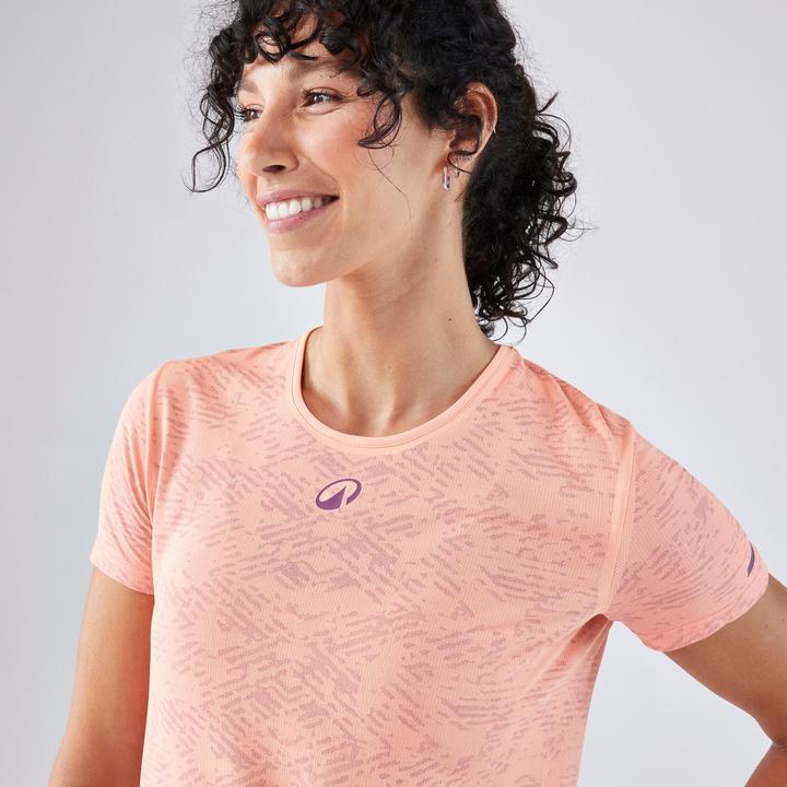 Produktbild Kuikma Women’s Short-Sleeved Breathable Technical Padel T-Shirt - Coral Orange (S)