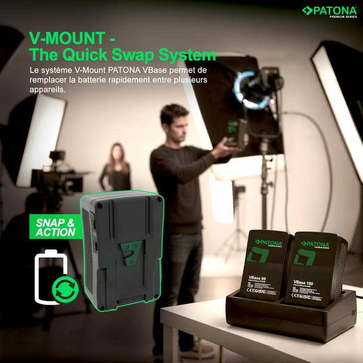 Actual product image Patona Premium V-Mount 190Wh PD100W (Camera battery)