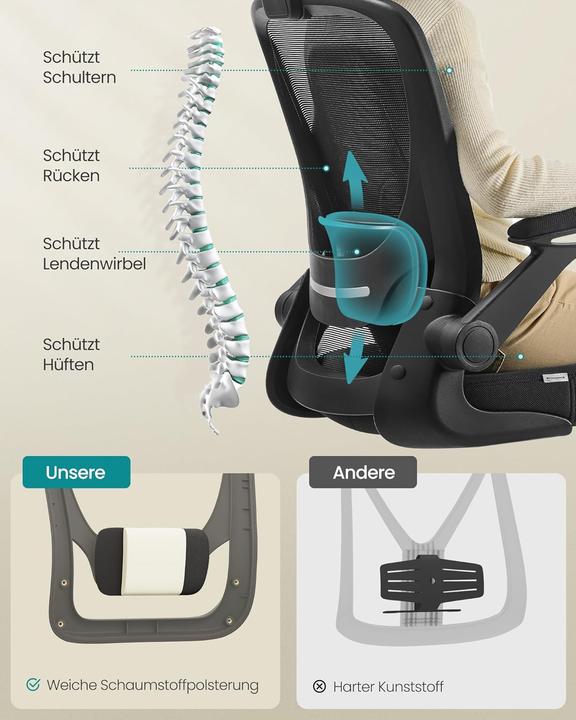 Actual product image Songmics Ergonomischer Bürostuhl (46 - 54 cm)