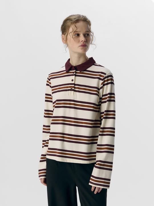 Image du produit Object Gestreiftes Langarm-Poloshirt (S)
