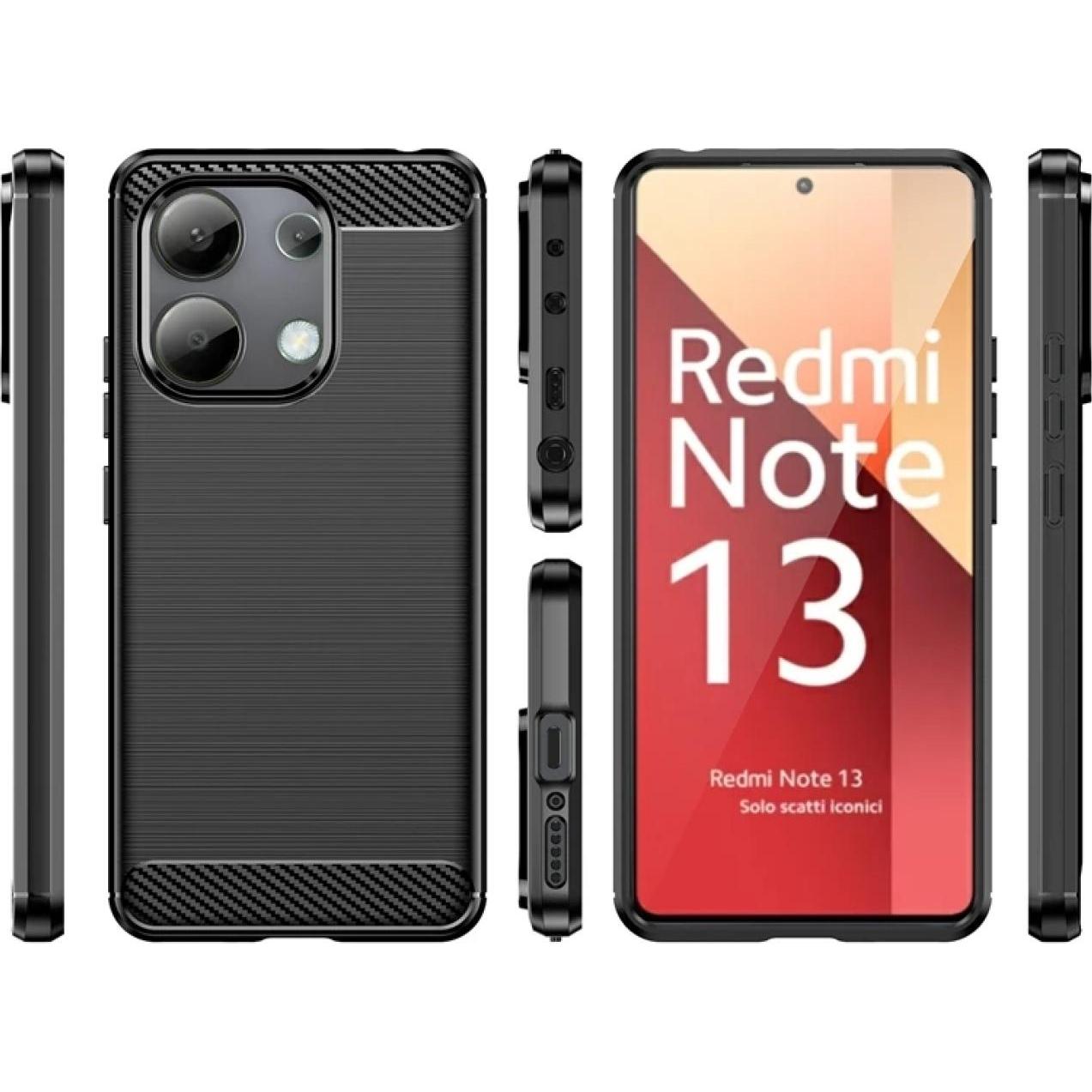Thumbnail - Screenguard Xiaomi Redmi Note 13 Pro 4G Hülle Carbon Brushed Soft TPU (Xiaomi Redmi Note 13 Pro 4G), Smartphone Hülle, S...