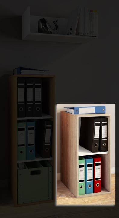 Image du produit VCM Armoire de bureau en bois Étagère à dossiers Lona l 2 compartiments (35 x 37 x 74 cm)