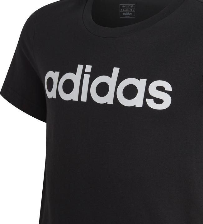 Actual product image adidas G ESS LIN T,BLACK/WHITE BLACK/WHITE Size: 164 (164)