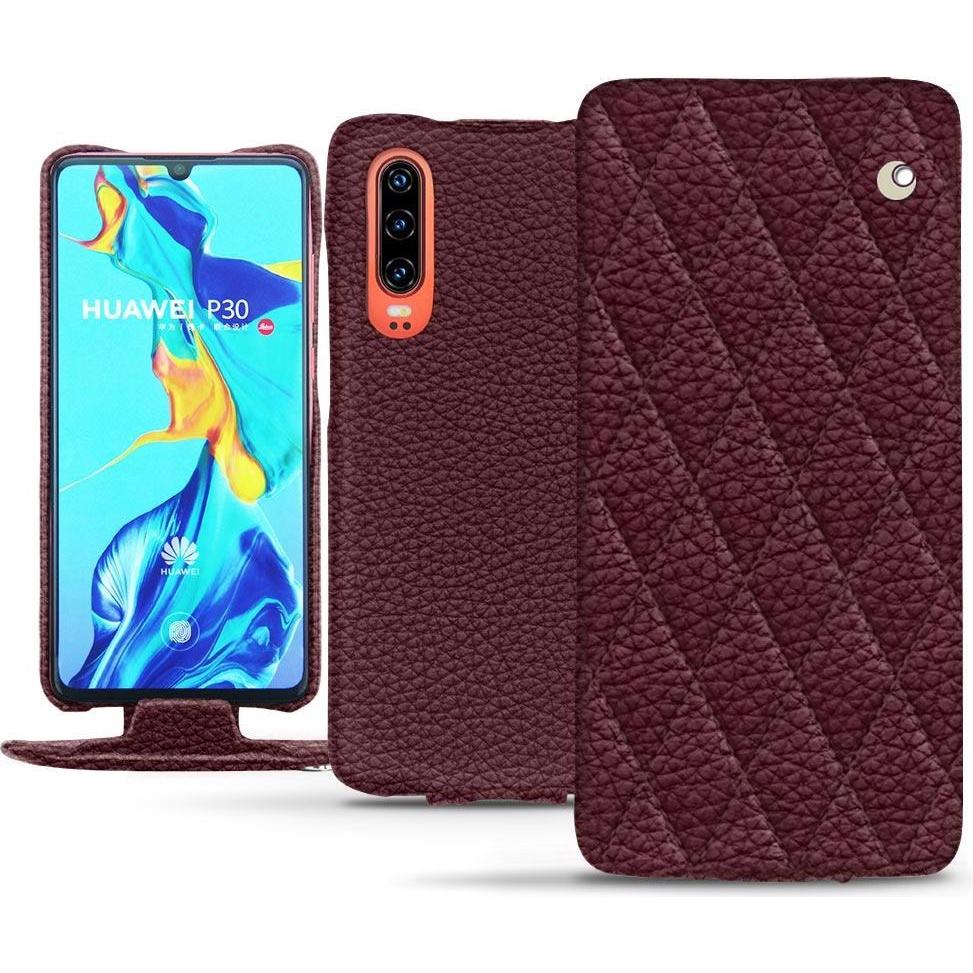 Noreve Lederschutzhülle vertikal (Huawei P30), Smartphone Hülle, Violett