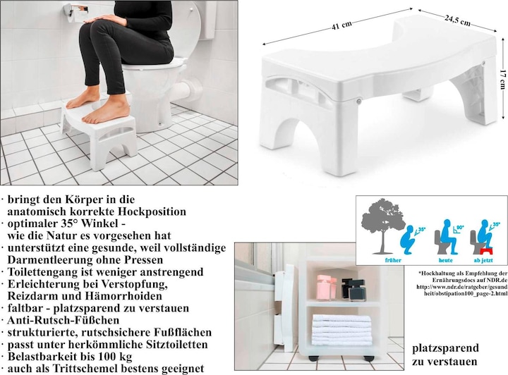 Image du produit Wenko Tabouret de toilette pliable