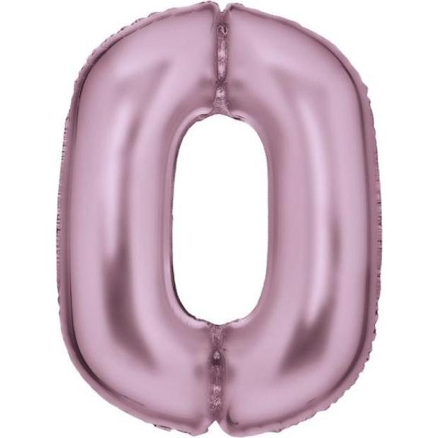 Amscan Metallic Folienballone pink Zahl 0