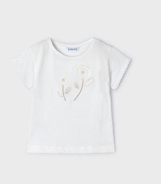 Actual product image MAYORAL T-shirt embroidered with floral pattern (128)