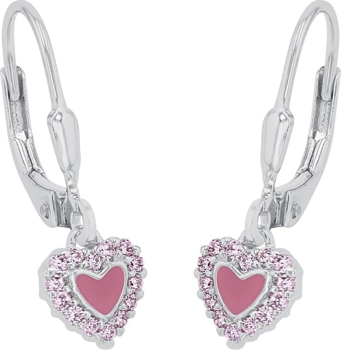 Produktbild Prinzessin Lillifee Ohrschmuck für Mädchen, 925 Sterling Silber, Zirkonia (synth.) | Emaille, Herz (925er Silber)