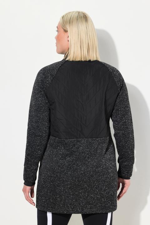 Actual product image Ulla Popken Long Mix Fabric Knit Zip Front Fleece (46, 48)