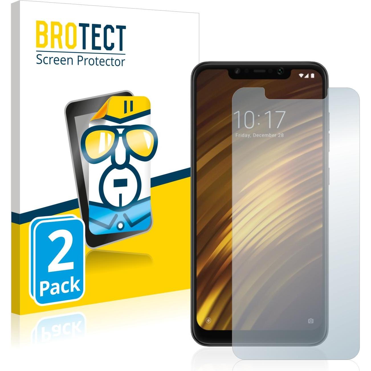 BROTECT Schermbeschermer Clear (2 Pcs., Xiaomi Pocophone F1), Smartphone beschermfolie, Transparant