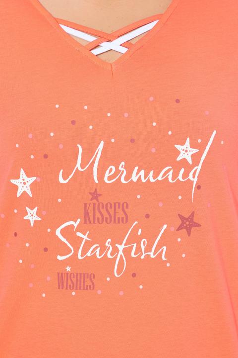 Immagine prodotto Ulla Popken Pigiama con stelle marine, scollo a V e mezze maniche (50, 52)
