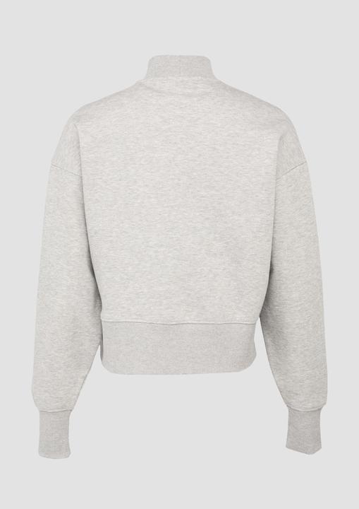 Produktbild S.Oliver Sweatshirt Verkürztes Sweatshirt mit Stehkragen und Strass-Wording (XXL)