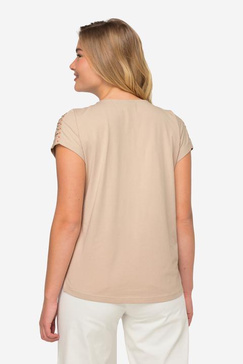 Actual product image Laurasøn Fish Print T-Shirt Shoulder Band Crew Neck OEKO-TEX (L)