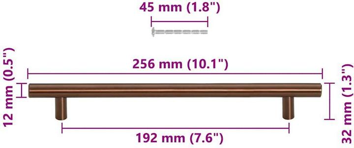 Produktbild vidaXL Möbelgriffe 5 Stk. Bronzen 192 mm Edelstahl,Farbe