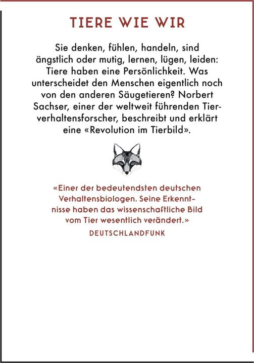 Produktbild Der Mensch im Tier (Deutsch, Norbert Sachser, 2018)
