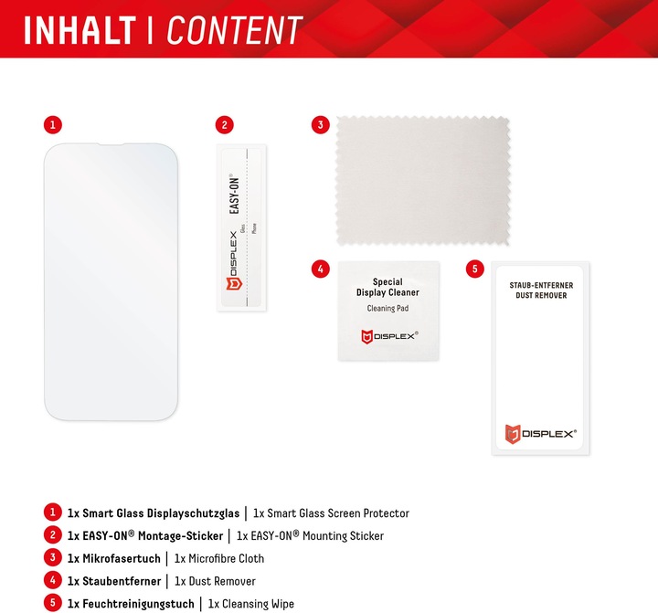 Actual product image Displex Smart Glass, Displayschutzfolie (1 Piece, Xiaomi Redmi 12C)