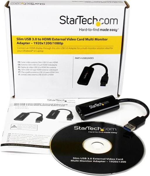 Produktbild StarTech Slim USB 3.0 HDMI Video Card (USB-A, 19 cm)