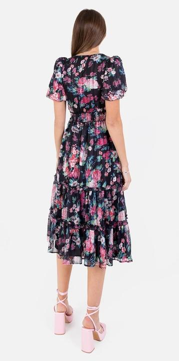 Image du produit Lovedrobe Robe midi imprimée florale à col en V (46)