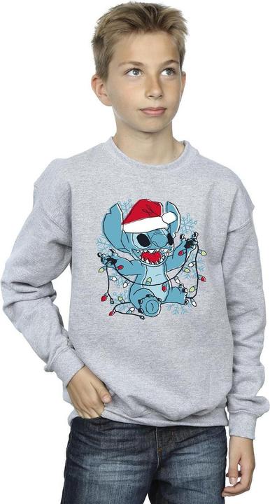 Immagine prodotto Disney Lilo And Stitch Christmas Lights Sketch Felpa Ragazzi (152, 158)