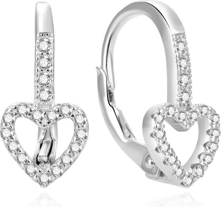 Image du produit Beneto Boucles d'oreilles romantiques en argent avec zircons AGUC2179DL (L)