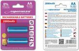 Actual product image Esperanza Battery blue AA (2 pcs., AA, 2000 mAh)