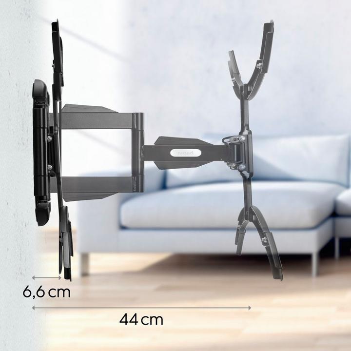 Image du produit Hama Support TV mural, pivotant, inclinable, extensible, 229 cm (90") à 50 kg (Mur, 90", 50 kg)