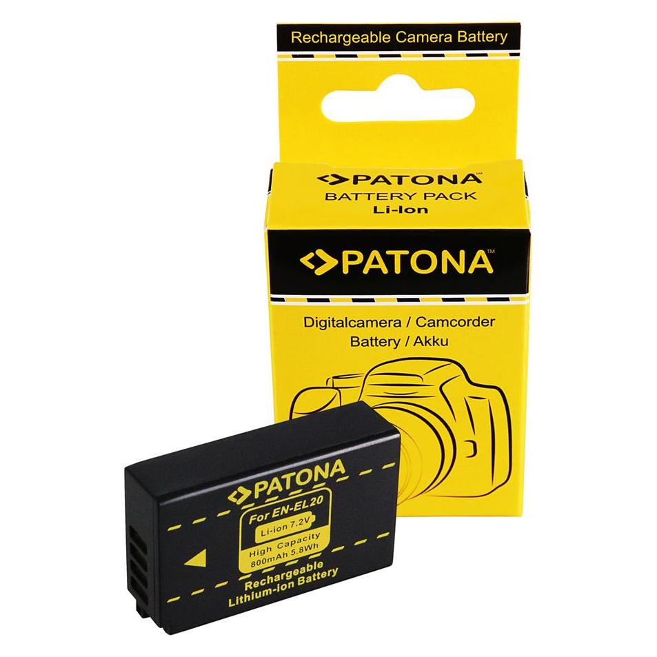 Patona Nikon En-EL20 (Batterij Van De Camera), Stroomvoorziening Voor De Camera, Zwart
