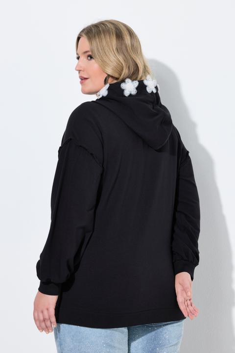 Produktbild Miamoda Sweatjacke, Loose Fit, Kapuze mit Glitzer-Blüten (52)