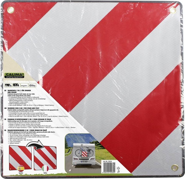 Actual product image Calima CAMPING EQUIPMENT warning sign 46044, 2in1, Spain and Italy
