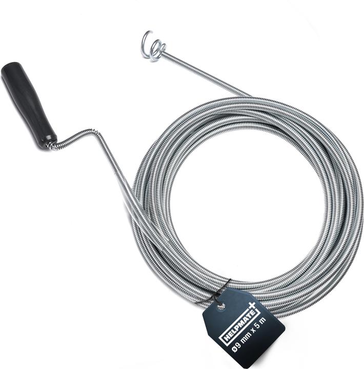 Helpmate Rohrreinigungsspirale, Ø 9 mm, 5 m, flexibler Federstahl