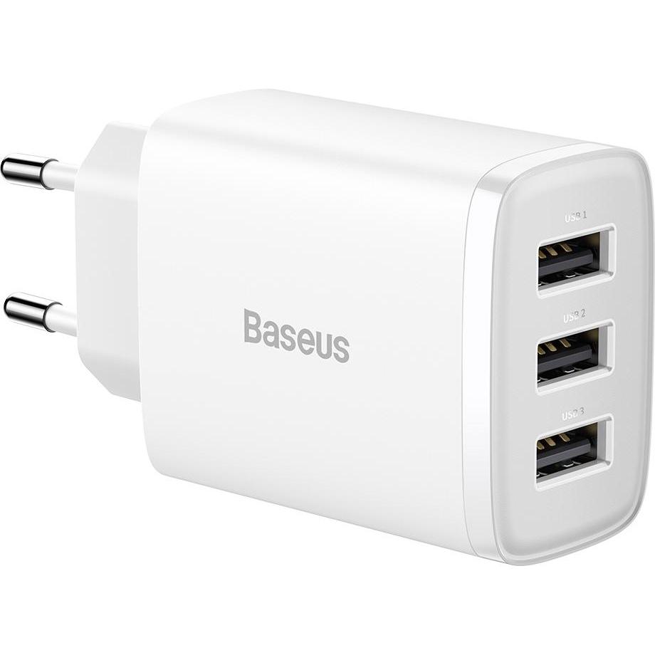 Baseus Compact Charger (17 W), USB Ladegerät, Weiss