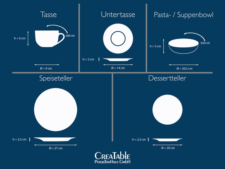 Actual product image CreaTable Luna Black Line (6 Piece)
