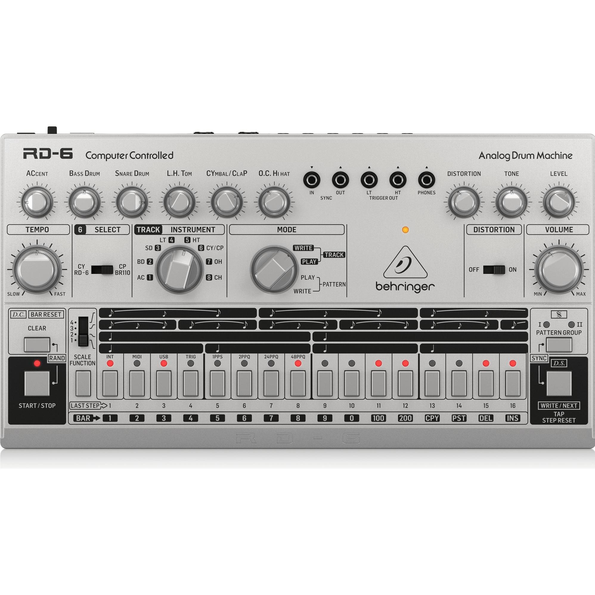 Behringer RD-6 -analoginen rumpukone, harmaa, Synthesizer, Grau