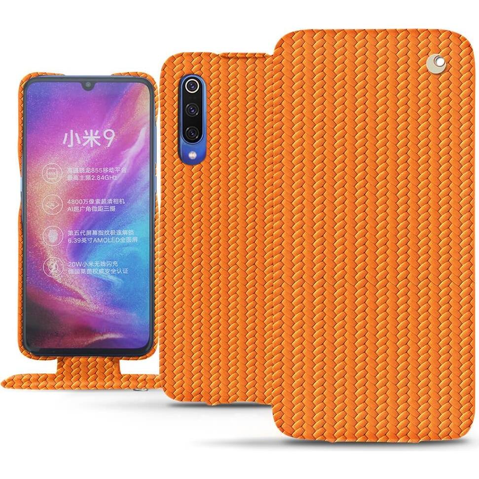 Noreve Lederschutzhülle vertikal (Xiaomi Mi 9), Smartphone Hülle, Orange