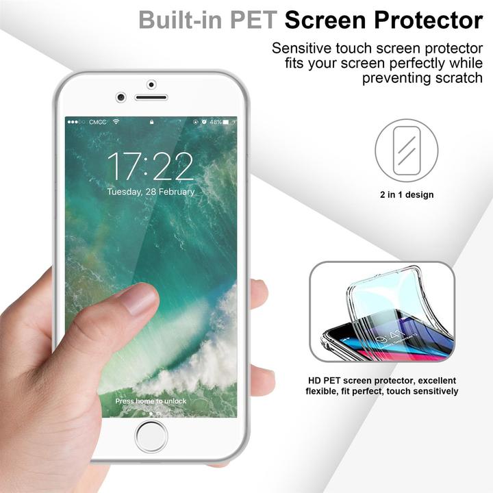 Produktbild Cadorabo TPU 360 Grad Case Cover (Apple iPhone 7 Plus, Apple iPhone 7s Plus)