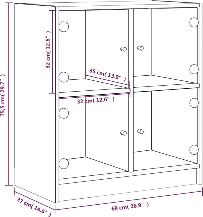 Produktbild vidaXL Beistellschrank (68 x 37 x 75.50 cm)