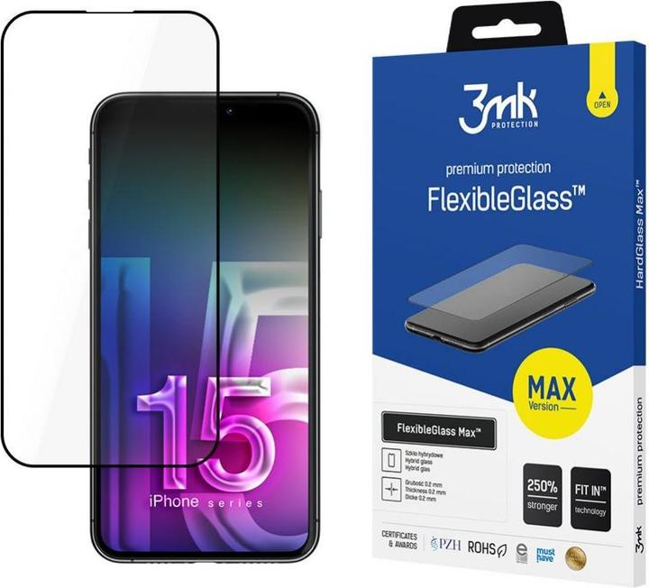 3MK Apple iPhone 15 Pro Max - Vetro flessibile Max™ (1 Pezzo/i, Apple iPhone 15 Pro Max)