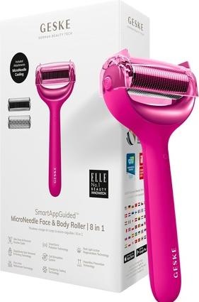 Produktbild Konjac Sponge Roller do mezoterapii igłowej twarzy i ciała 8w1 Geske z Aplikacja (magenta)
