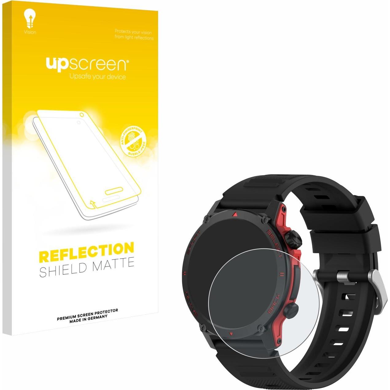 upscreen Reflection Shield Pellicola Opaca, Pellicola protettiva per smartwatch, Nero