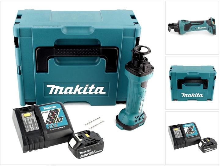 Produktbild Makita DCO 180 RT1J Akku Rotationsschneider 18V + 1x Akku 5,0Ah + Ladegerät + Makpac