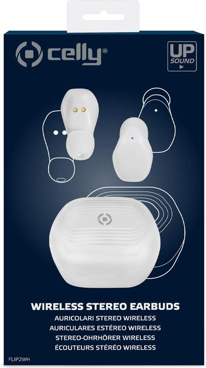 Actual product image Celly Earbuds Flip2wh White (40 h, Wireless)