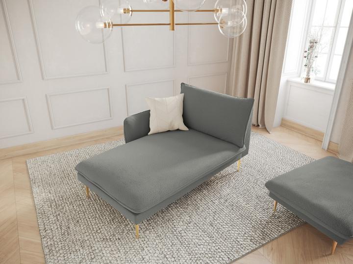 Actual product image Cosmopolitan Design Boucle Chaise Longue Left, "Vienna", 1 Seat, Grey, 170x110x95 Made in Europe (Recamiere)