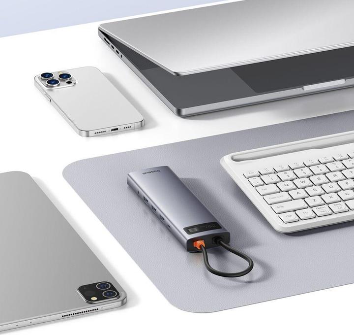 Produktbild Baseus Hub 11in1 StarJoy Metal Glam Series, USB-C to HDMI +VGA + 3 x USB 3.0 + USB 2.0+USB-C PD + RJ (USB-C, 11 Ports)