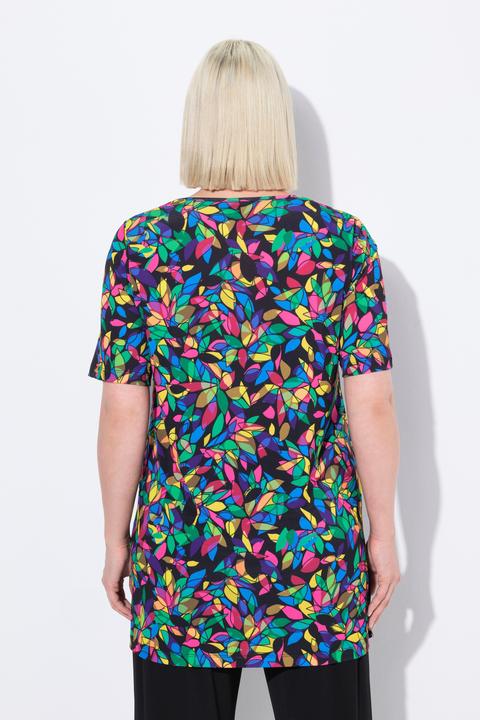 Actual product image Ulla Popken Matte Jersey Stained Glass Square Neck Tunic (58)