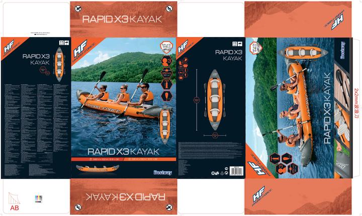 Produktbild Bestway HF Rapid X3 Kayak 381x100cm (3 Pers.)