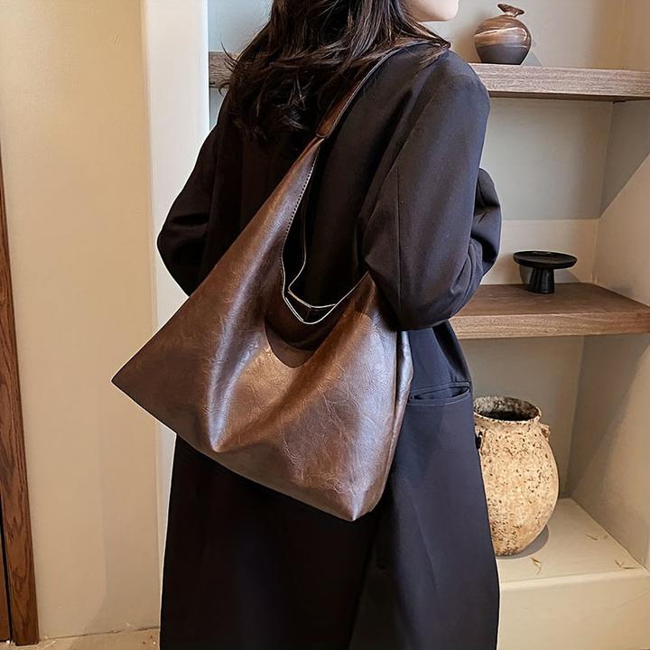 Immagine prodotto Only-Bags.Store Borsa hobo vintage a tinta unita, borsa a tracolla leggera e casual con inserto per l'uso quotidiano