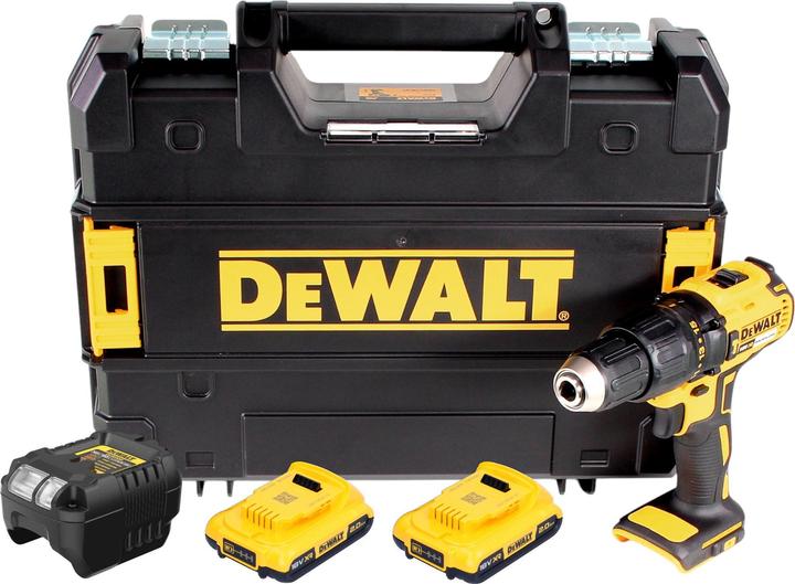 Produktbild DeWalt DCD 778 D2T Akku Schlagbohrschrauber 18V 65Nm + 2x Akku 2,0 Ah + Ladegerät + TSTAK