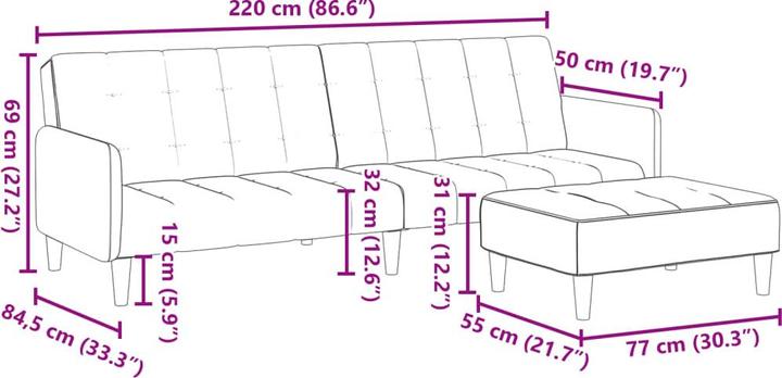 Produktbild vidaXL Schlafsofa (2-Sitzer)