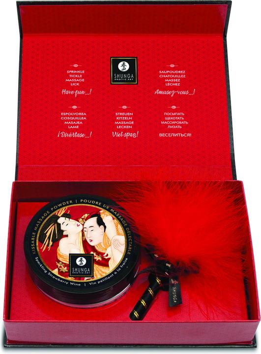Produktbild Shunga Essbares Massagepulver-Set Erdbeere (75 ml)