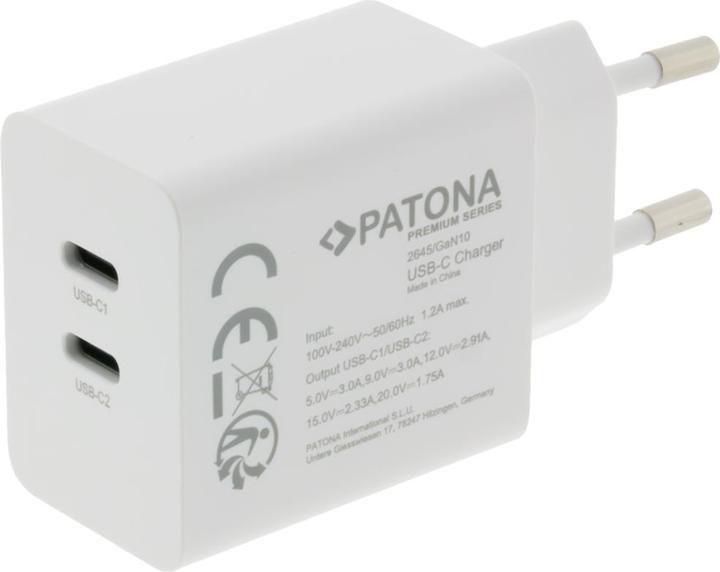 Produktbild Patona GaN PD 35W 2x USB-C white (35 W, 2 Ports)